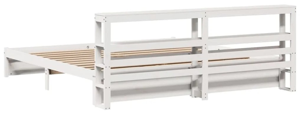 Estrutura de cama c/ cabeceira sem colchão 200x200 cm branco