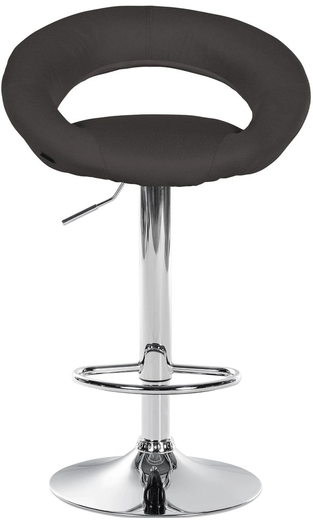 Conjunto de 2 bancos de bar Olinda em tecido e com estrutura cromada 52 x 77-97 x 47 cm Cinzento escuro