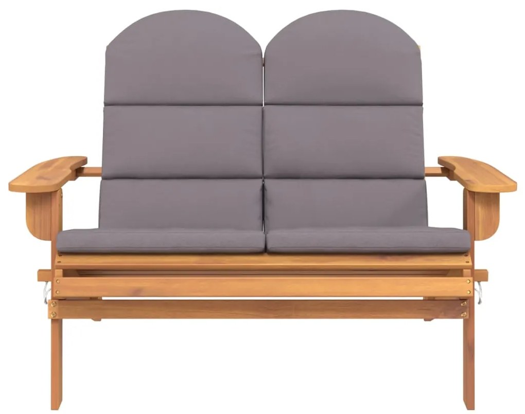 Banco de jardim Adirondack c/ almofadões 126 cm acácia maciça