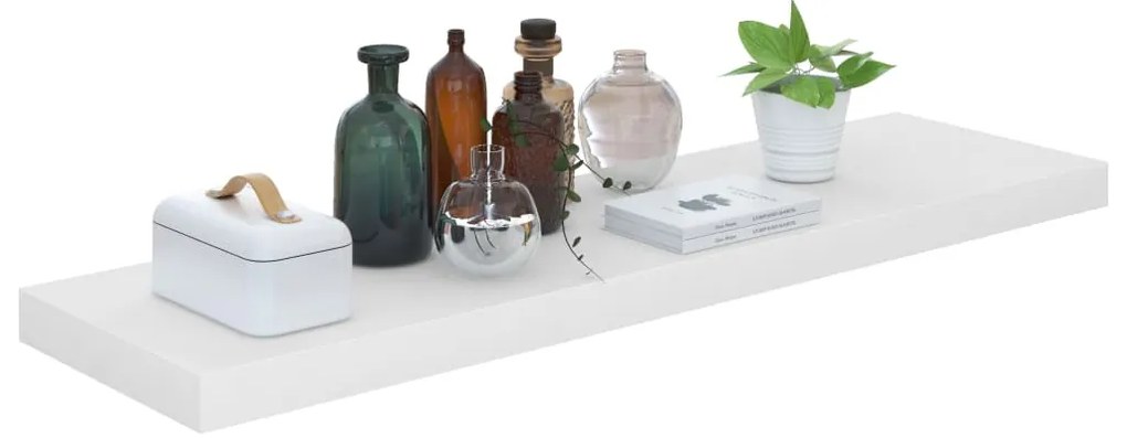 Prateleira de parede suspensa 90x23,5x3,8 cm MDF branco