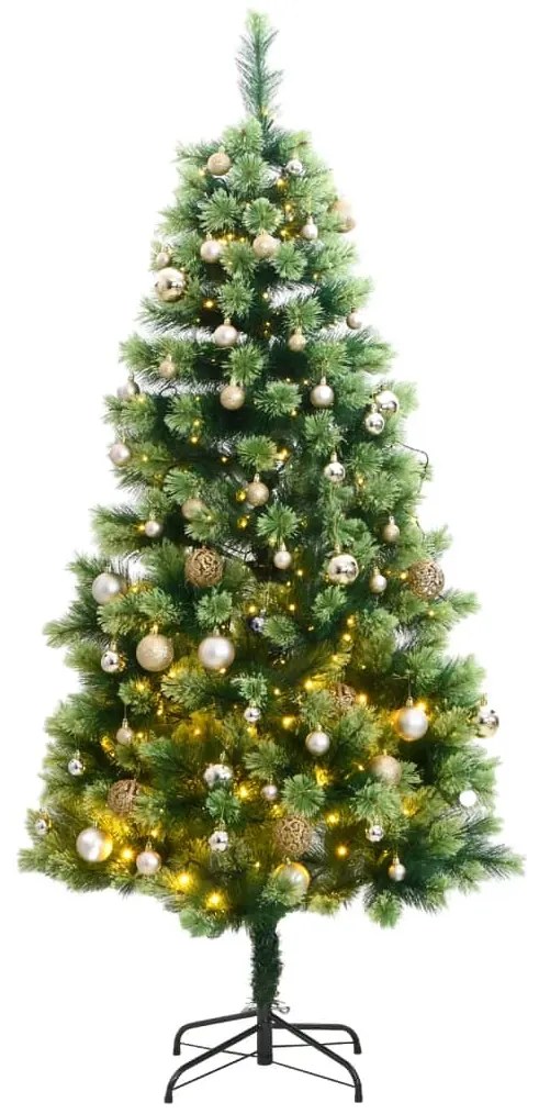 vidaXL Árvore Natal artificial articulada c/ 150 luzes LED+bolas 150cm