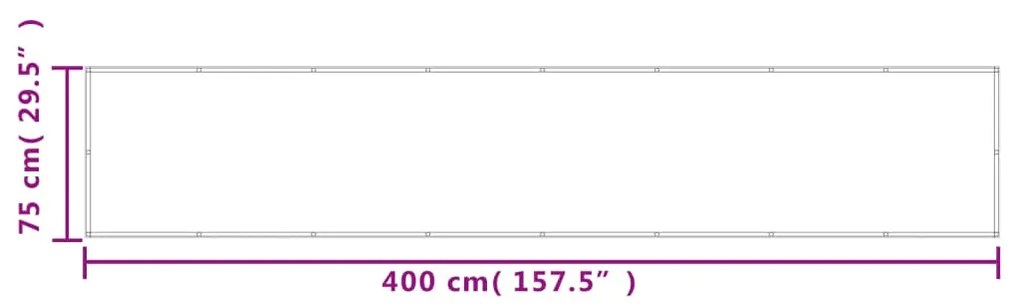 Tela de varanda 75x400 cm 100% poliéster oxford cinzento-claro