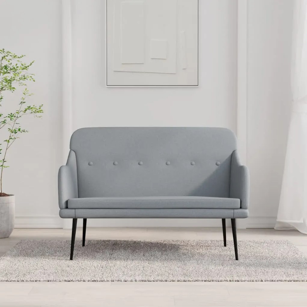 351483 vidaXL Banco 110x76x80 cm tecido cinzento-claro