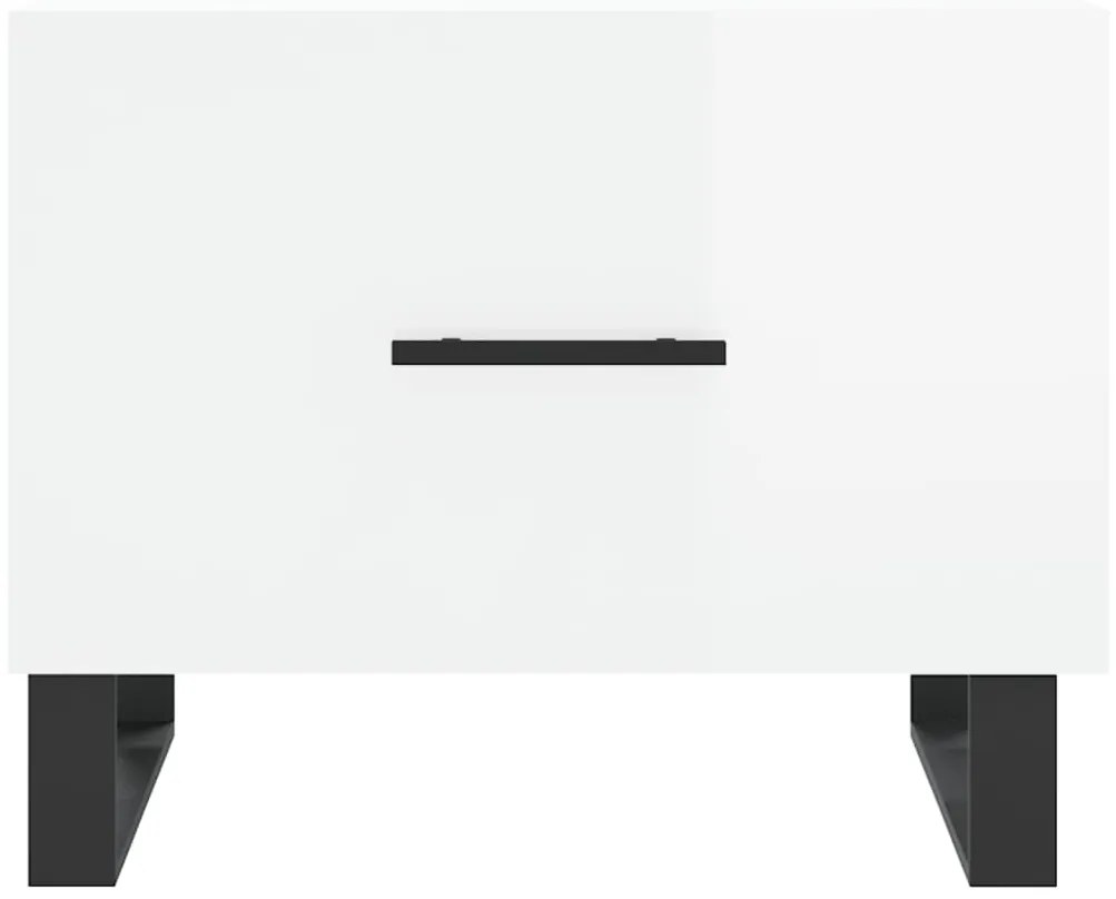 Mesas de centro 2 pcs 50x50x40 cm branco brilhante