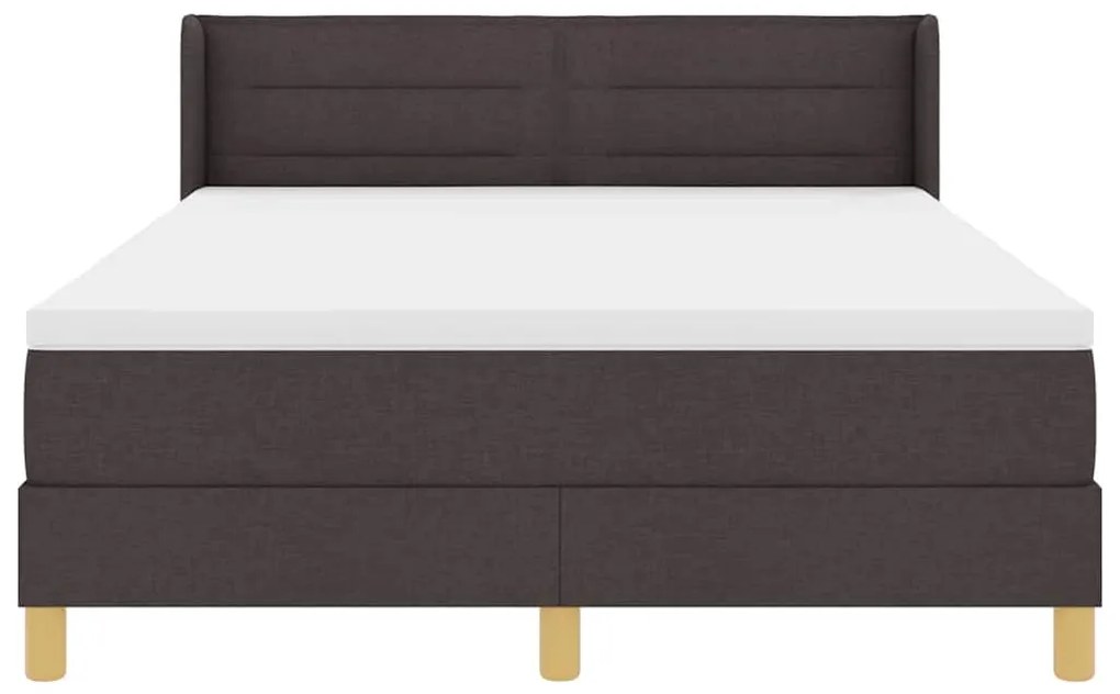 Cama Box Marrom Escuro e Branco 140 x 190 cm Tecido