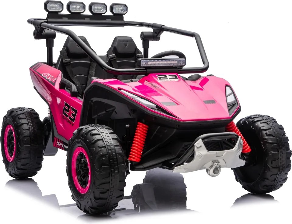 Buggy elétrico para Crianças 24V, 4x200W, 2 lugares TURBO 23, Rodas Espuma EVA, Assento Couro ecológico Rosa