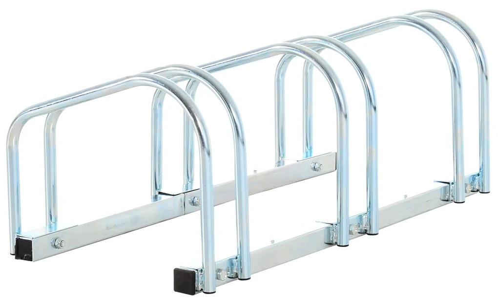 ® Estacionamento 3 bicicletas Aço Prateado 70,5x33x27cm