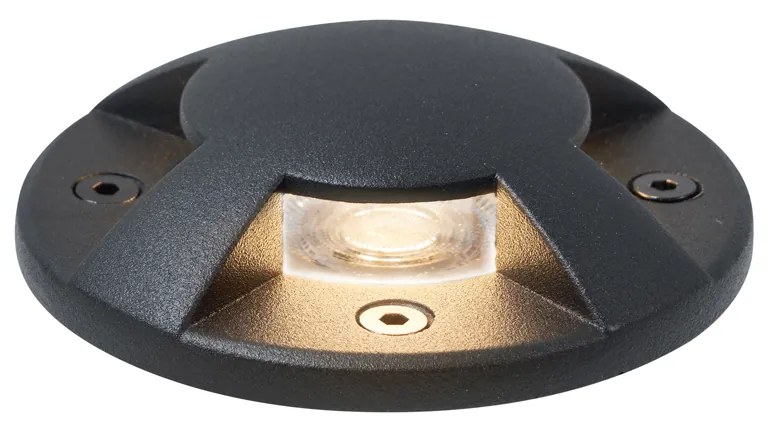 Foco de chão moderno preto GU10 50mm efeito de 4 luzes IP65/IP67 - Cellar Moderno