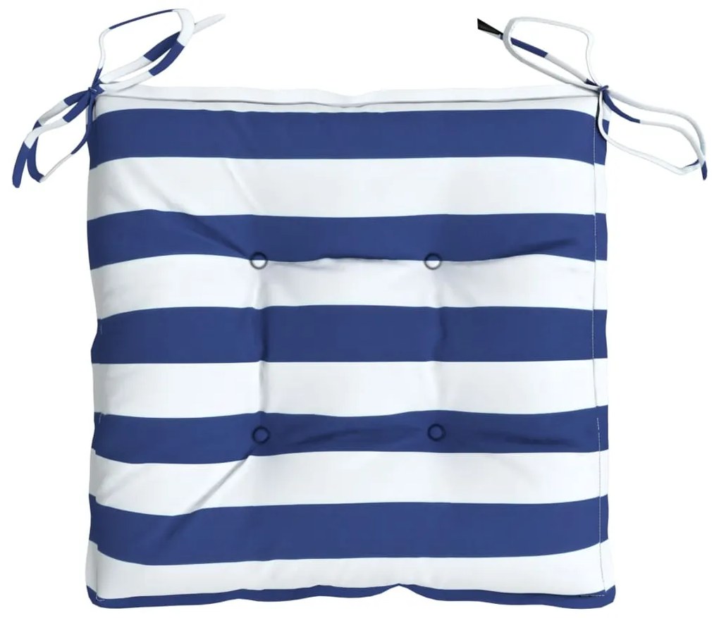 Almofadões p/ cadeira 2pcs 40x40x7 cm tecido riscas azul/branco