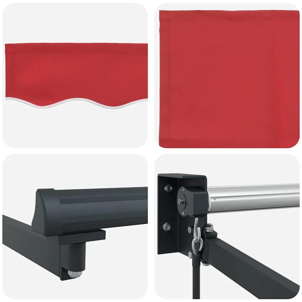 Toldo Retrátil Manual Vermelho 350x250 cm