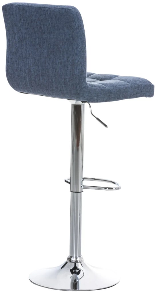 Conjunto de 2 bancos de bar Peru em tecido e com estrutura cromada 46 x 94-114 x 47 cm Azul