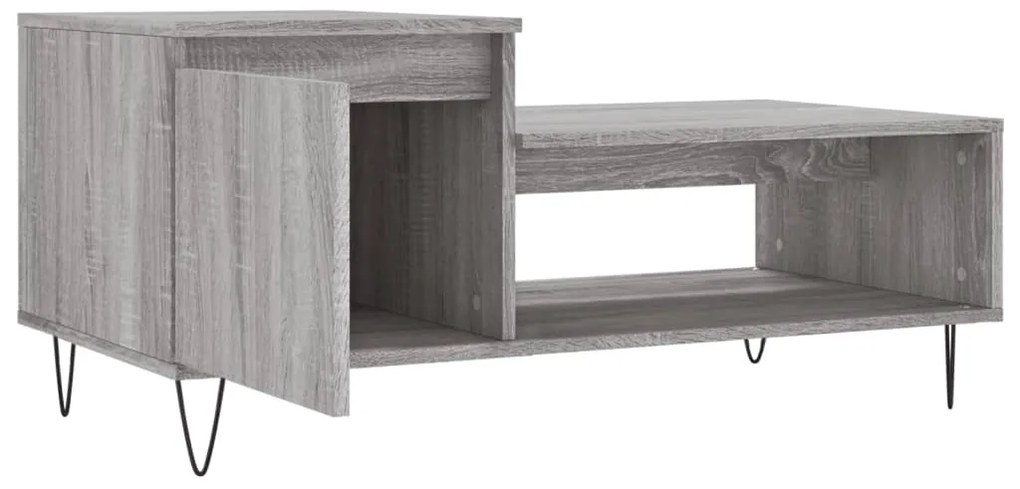 Mesa de centro 100x50x45 cm derivados madeira cinzento sonoma