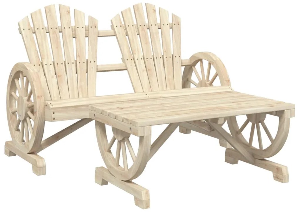 4 pcs conjunto lounge de jardim madeira de abeto maciça