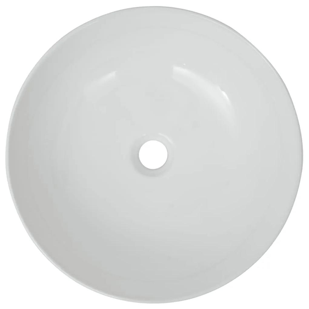 Lavatório redondo em cerâmica branco 41,5x13,5 cm
