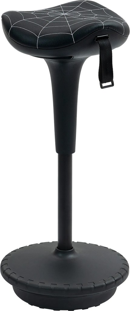 Vinsetto Banqueta de escritório com função giratória, banqueta ergonômica, ajustável em altura 65,5-83,5 cm inclinável 120° Preto | Aosom Portugal