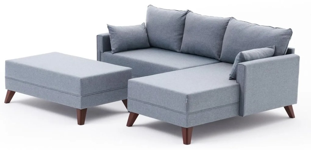 Sofá-Cama de Canto Bella – Azul – 205x85x140 cm