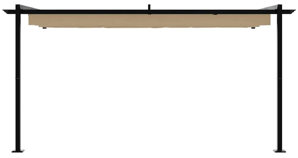 Gazebo Montado na Parede Cinzento-acastanhado 3 x 4 m Aço