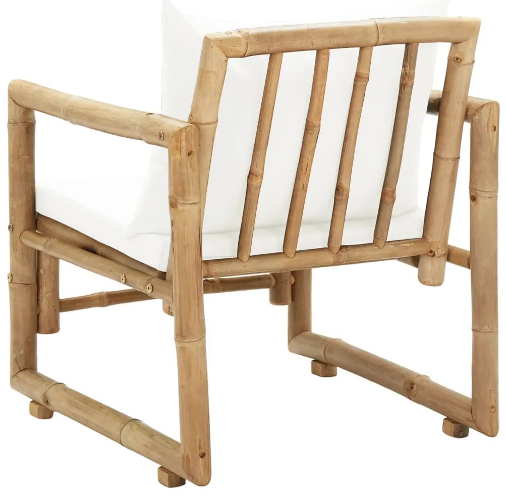 Cadeiras de jardim 2 pcs com almofadões e almofadas bambu