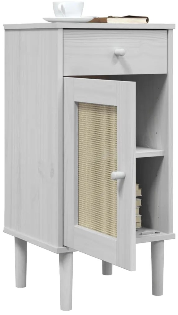 Mesa de cabeceira SENJA 40x35x80 cm pinho maciço branco