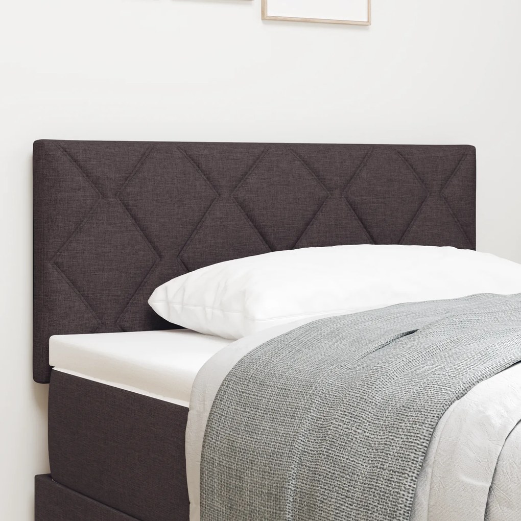 Cabeceira vidaXL Design de Blocos de Diamante Marrom Escuro 100 cm Tecido