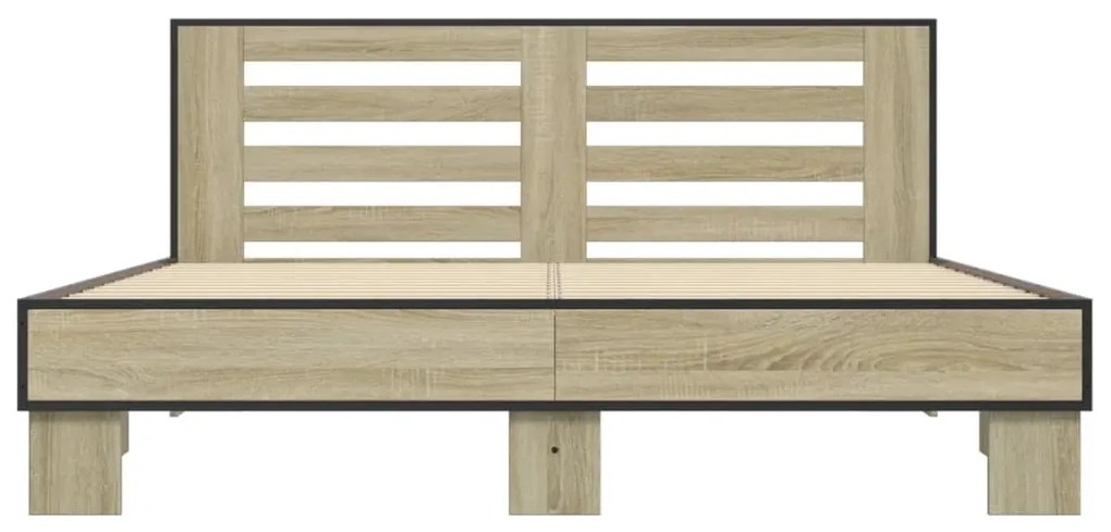Estrutura de cama 150x200 cm derivados madeira/metal