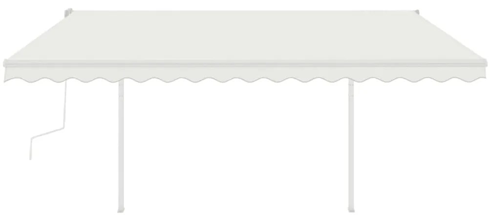 Toldo retrátil manual com postes 4x3 m cor creme
