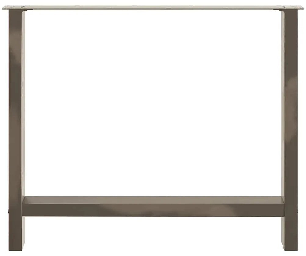 Pés para mesa de jantar em aço natural, 2 peças, 90x (72-73) cm, aço