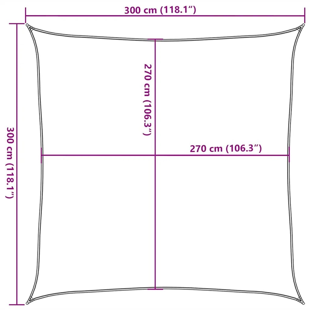 Para-sol estilo vela 160 g/m² 3x3 m PEAD vermelho