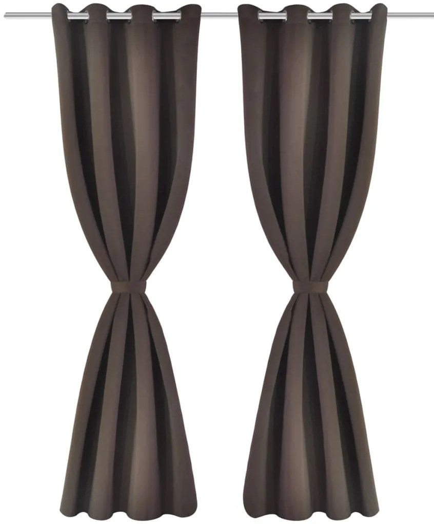 Cortinas blackout com ilhós de metal 270x245 cm castanho