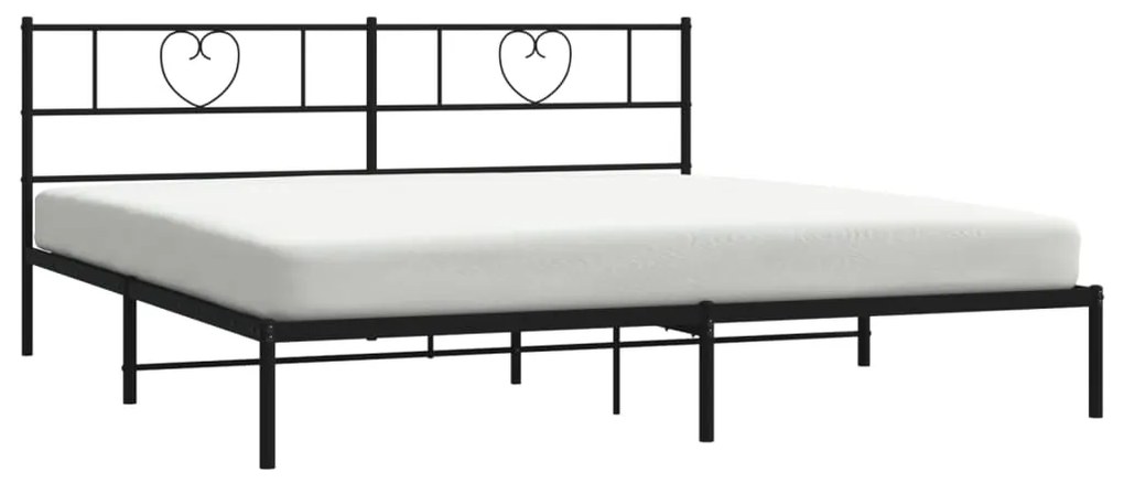 Estrutura de cama em metal com cabeceira 180x200 cm preto