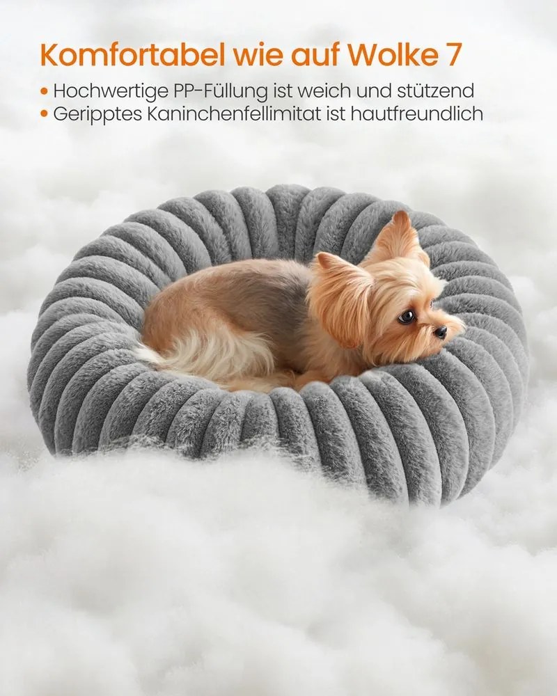 Cama para cães com 50 cm de diâmetro, lavável, cinzento