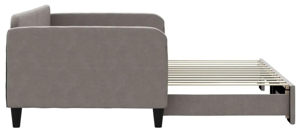Sofá-cama com gavetão 100x200 cm tecido cinzento-acastanhado