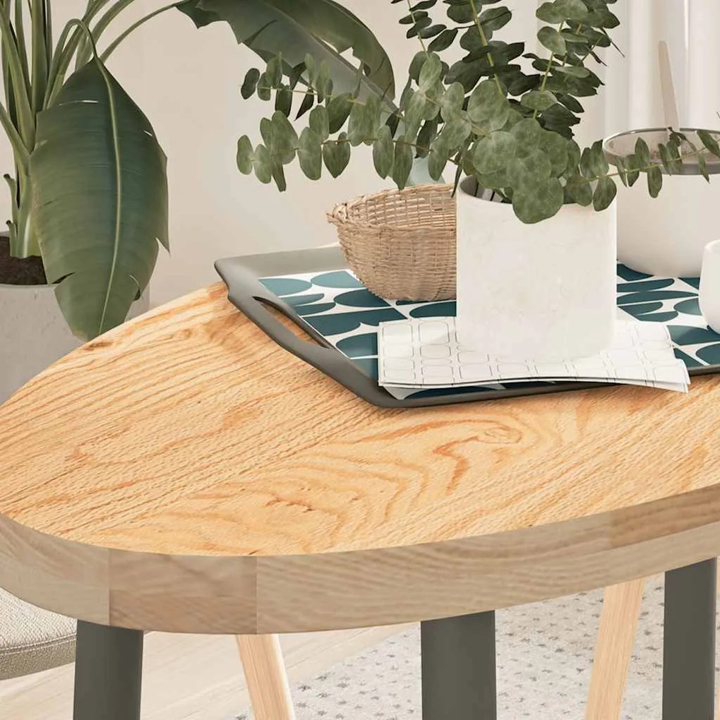 vidaXL Tampo de mesa 100x50x4 cm madeira de carvalho maciça oval