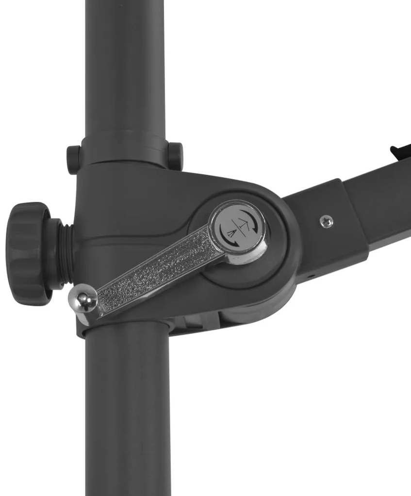 Guarda-sol de jardim cantilever c/ poste aço 300 cm antracite