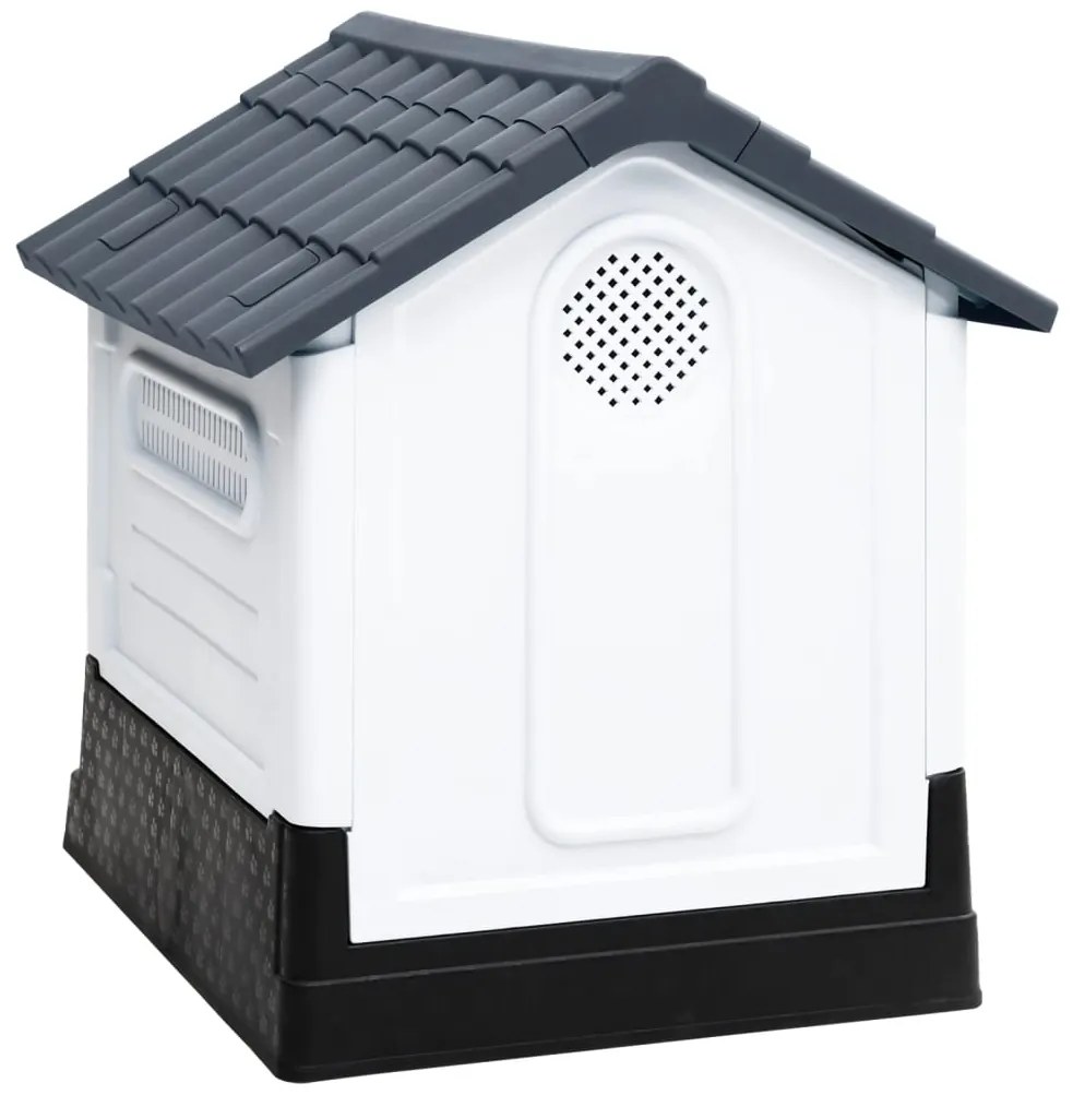 Casota para cães 57x68x66 cm polipropileno cinzento