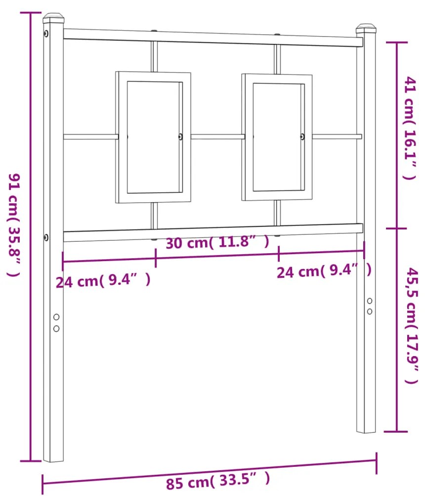 Cabeceira de cama 80 cm metal branco