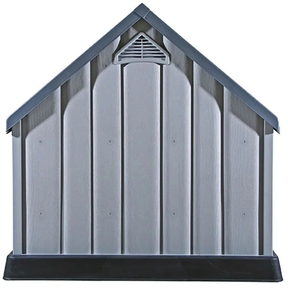 Casota para cão 92x87x91 cm plástico cinzento
