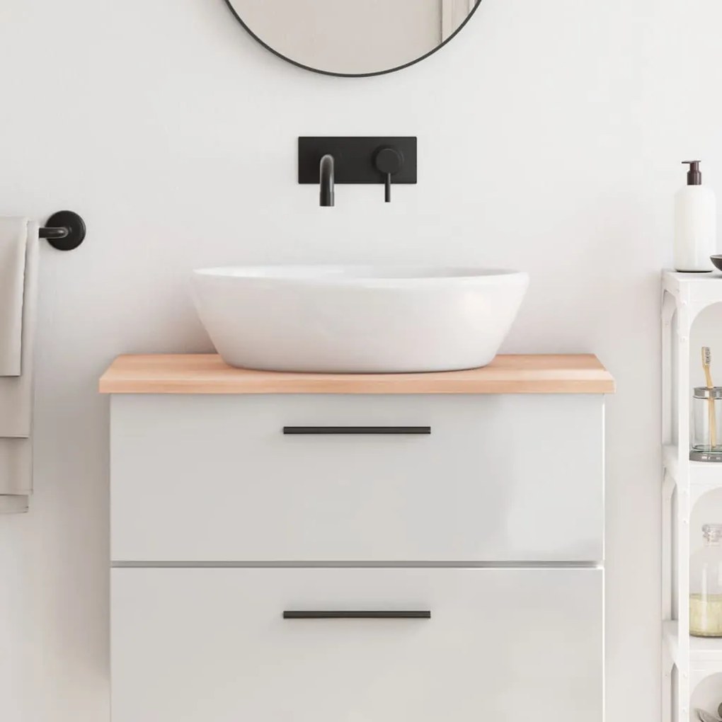 vidaXL Bancada p/ casa de banho 80x60x2 madeira maciça não tratada