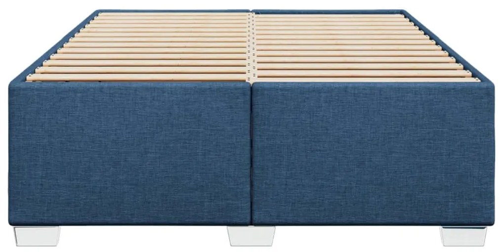 Estrutura de cama sem colchão 140x190 cm tecido azul