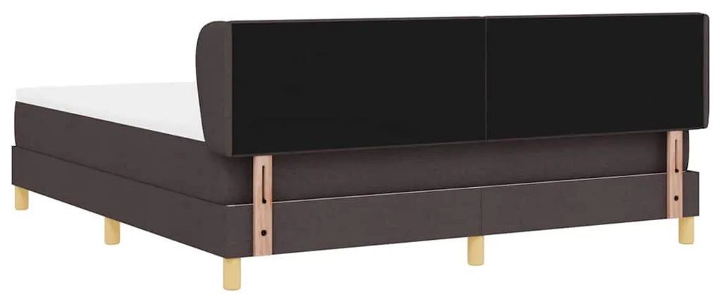 Cama Box Spring vidaXL com Colchão em Castanho Escuro, 180x200 cm de T