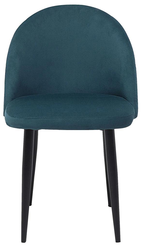 Conjunto de 2 cadeiras em veludo azul escuro VISALIA Beliani
