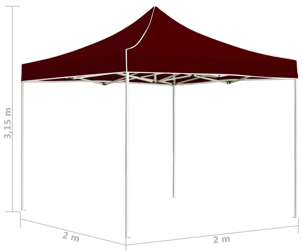 Tenda para festas dobrável profissional 2x2 m alumínio bordô