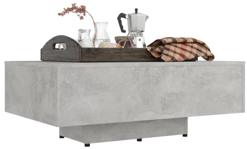Mesa de centro 85x55x31 cm contraplacado cinzento cimento