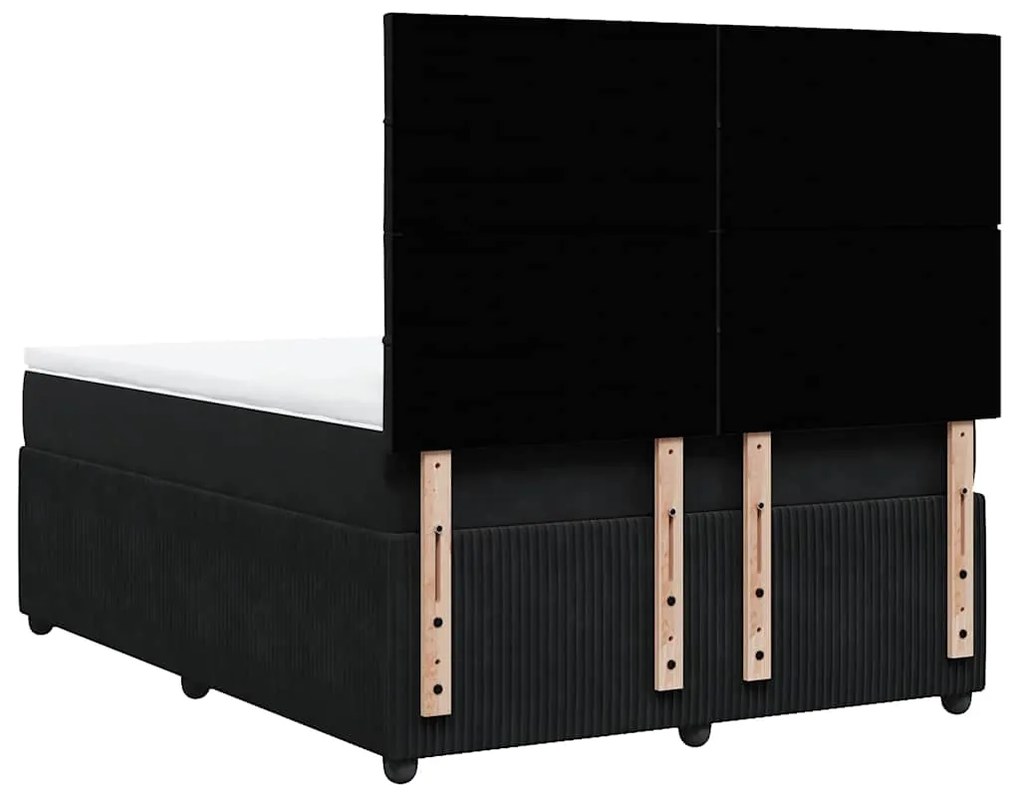 Cama com molas/colchão 140x190 cm veludo preto