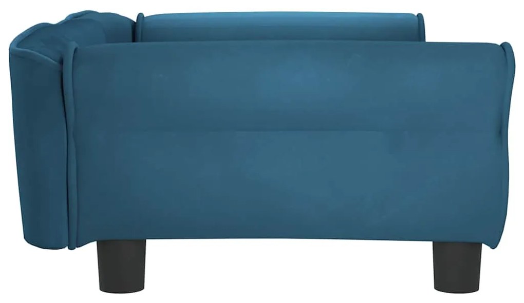 Cama para cães 95x55x30 cm veludo azul