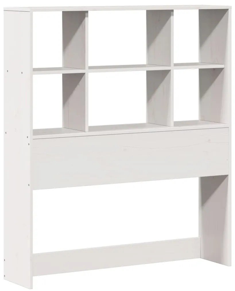 Cama com estante sem colchão 90x190 cm pinho maciço branco