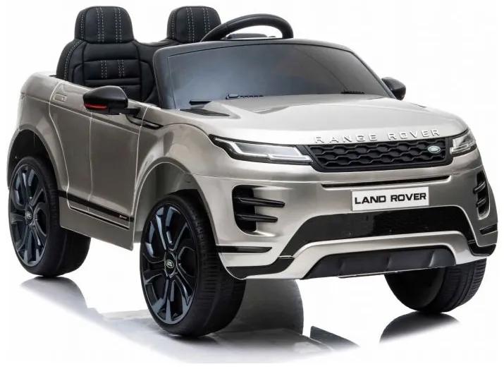 Land Rover, Range Rover Evoque 12v, Carro elétrico infantil módulo de música, assento de couro, pneus de borracha cinzento