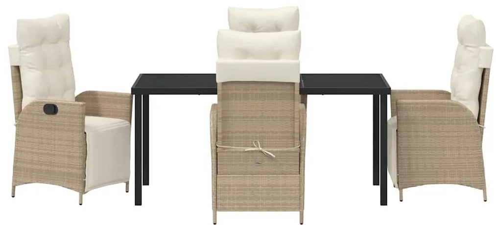 Conjunto de Jantar pra Jardim de 5 Peças em Rattã Sintético Bege