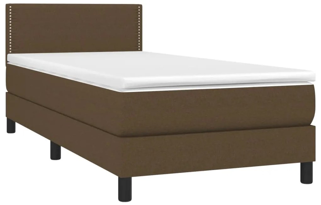 Cama com molas/colchão 80x200 cm tecido castanho-escuro