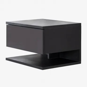 Pack De 2 Mesas De Cabeceira Flutuantes 40x30 Cm Com Gaveta Griviza Preto - Sklum